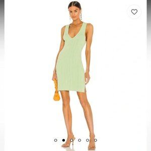 Michael Costello Revolve Alyssa Knit MIni Dress in Mint Green